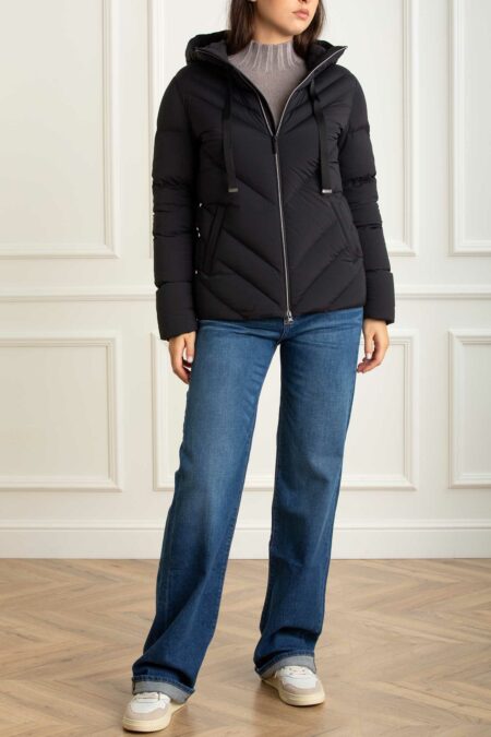 COLMAR ORIGINALS-GIUBBINO TESS. STRECH C/CAPP.-COL22342ZL NERO 46