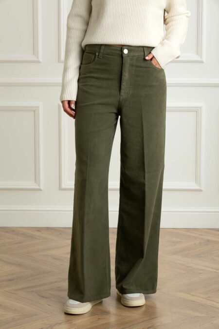 CRUNA-PANTALONE 5 TASCHE DONNA-CRUTAYLOR2504 VERDE 44