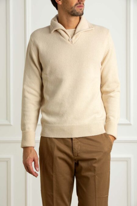 GRP-MAGLIA POLO SAILOR COLLAR-GRPTECRA7 ECRU 5