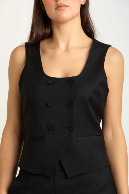 BLUGIRL-GILET FRESCO DI LANA-BGRF5265T207A NERO 44