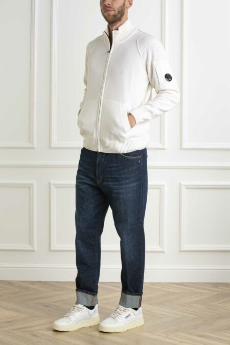 CP COMPANY-CARDIGAN CON ZIP IN LAMBSWOOL GR-CPCMKN143A110149A WHITE S