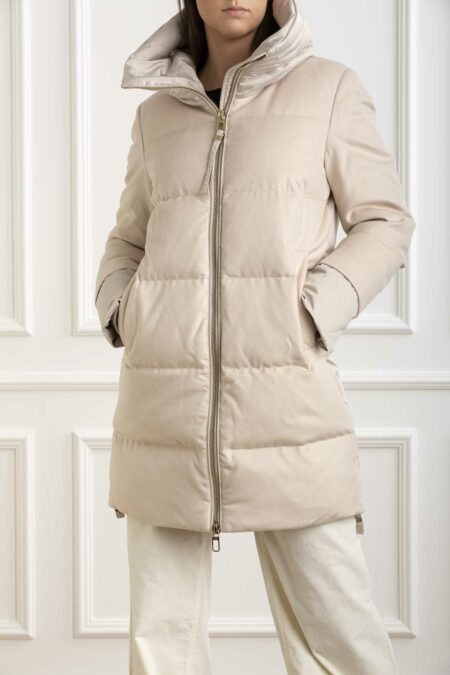 DUNO-PIUMINO TRAPUNTATO IN LANA E RASO-DNADRIELPRATOMEST BEIGE 46