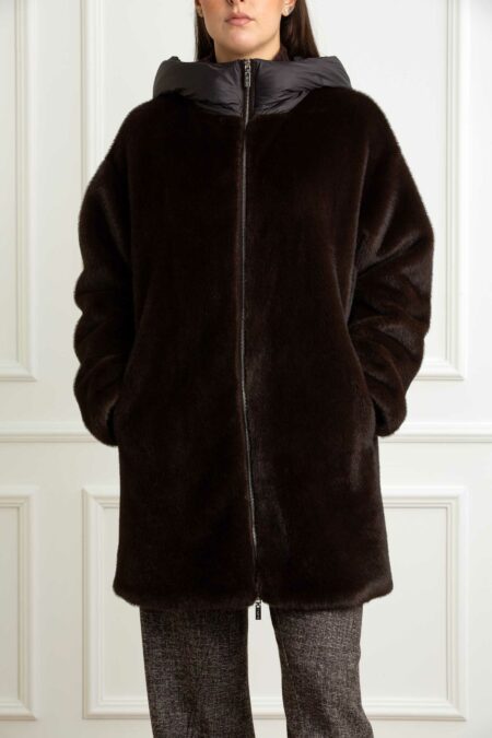 GIMOS-CAPPOTTO IN ECO-VISONE-GIMD400946 MORO 42