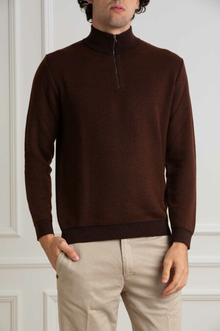 GRP-MAGLIA MEZZA ZIP-GRPTEC5 MARRONE 4