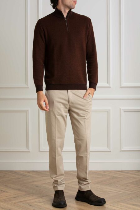 GRP-MAGLIA MEZZA ZIP-GRPTEC5 MARRONE 4