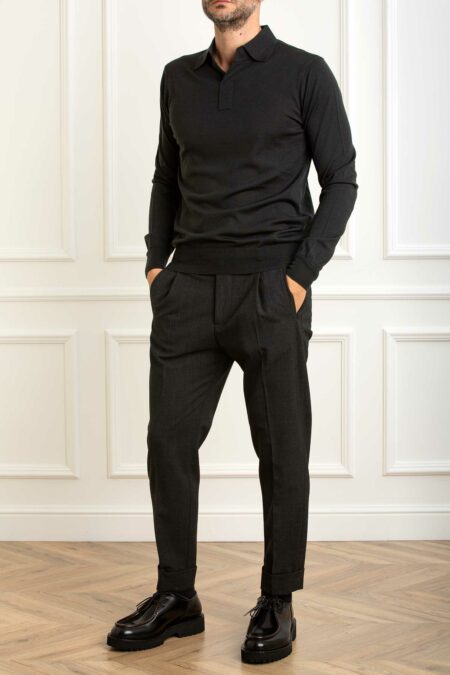 HOSIO-POLO F16 S/BOTTONI-HO100M37 FUMO L