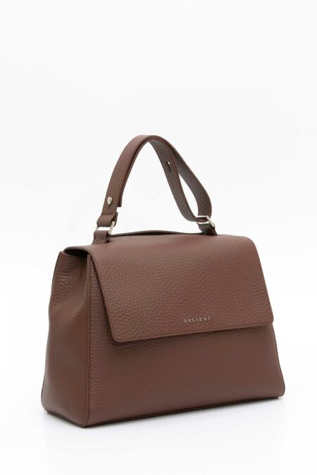 ORCIANI-BORSA SVEVA SOFT MEDIA A SPALLA IN PELLE CON TRACOLLA-ORBT2006SOFA25 CAFFE TU