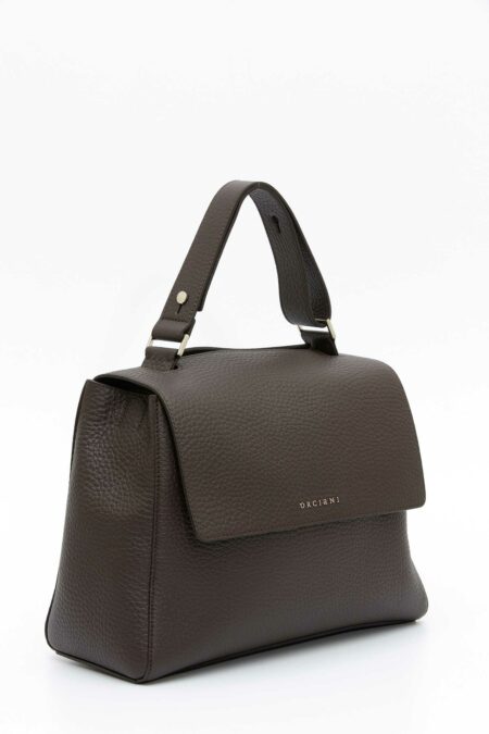 ORCIANI-BORSA SVEVA SOFT MEDIA A SPALLA IN PELLE CON TRACOLLA-ORBT2006SOFA25 MORO TU