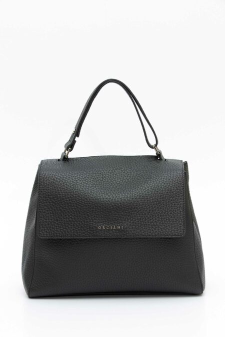 ORCIANI-BORSA SVEVA SOFT MEDIA A SPALLA IN PELLE CON TRACOLLA-ORBT2006SOFA25 NERO TU