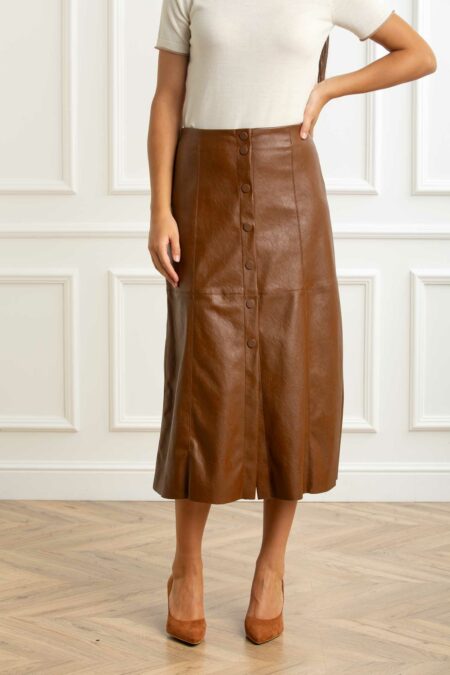 PENNY BLACK-GONNA IN ECOPELLE-PBSIBILLA CUOIO 44