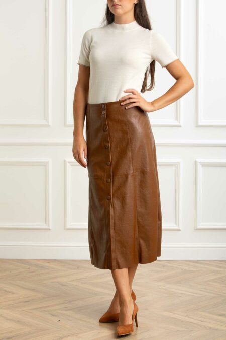 PENNY BLACK-GONNA IN ECOPELLE-PBSIBILLA CUOIO 44