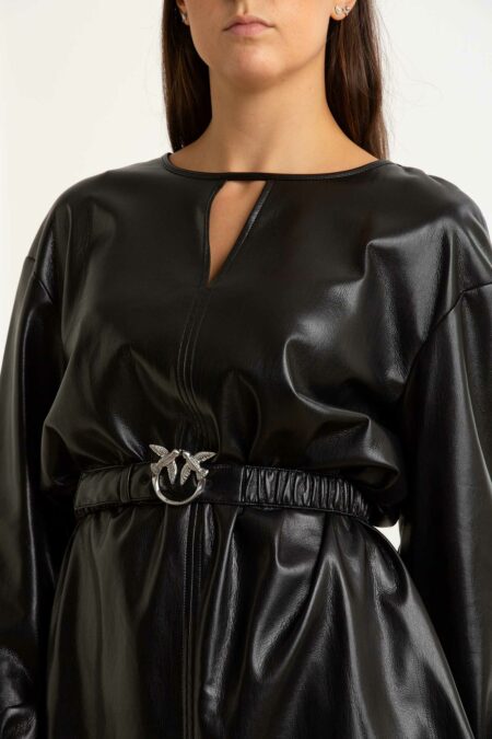 PINKO-ABITO TESSUTO SPALMATO-PKSFUMATO NERO S