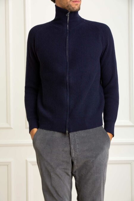 CUSTOMER LOVERS-MAGLIA FULL ZIP COSTE-PRI68111 BLU XL