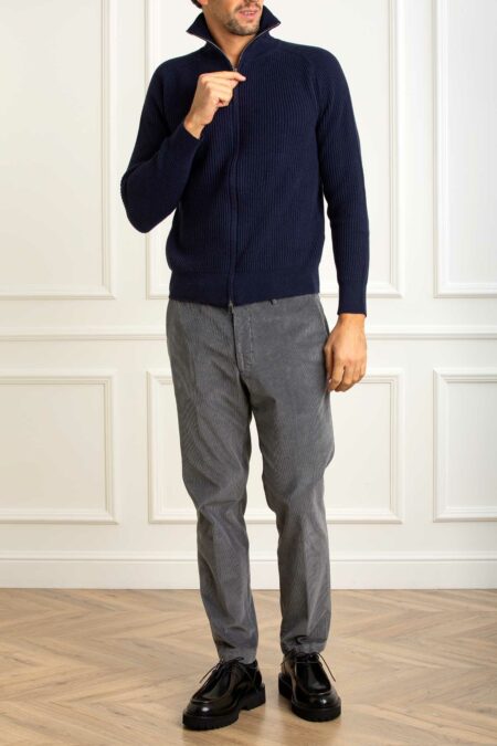 CUSTOMER LOVERS-MAGLIA FULL ZIP COSTE-PRI68111 BLU XL