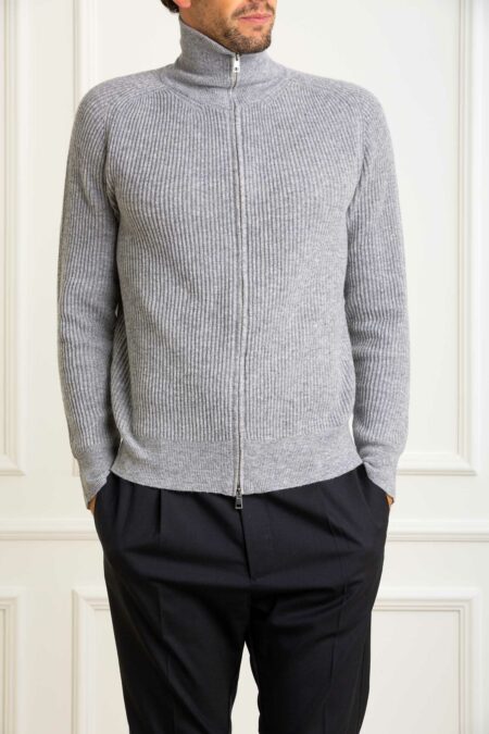 CUSTOMER LOVERS-MAGLIA FULL ZIP COSTE-PRI68111 PERLA XL