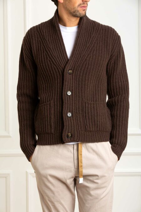 CUSTOMER LOVERS-CARDIGAN C/SCIALLE LAMBS-PRI68118 MORO XL