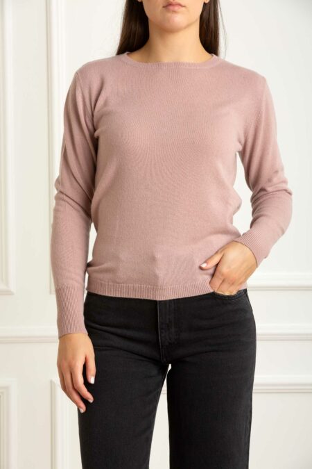 MATHILDE-MAGLIA GIROCOLLO SLIM CASHMERE-PRI84140 ROSA 44