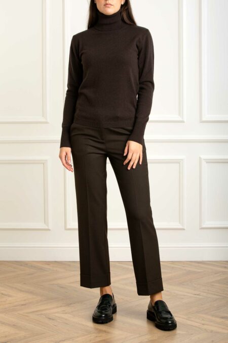 MATHILDE-DOLCEVITA SLIM CASHMERE-PRI84142 MARRONE 46