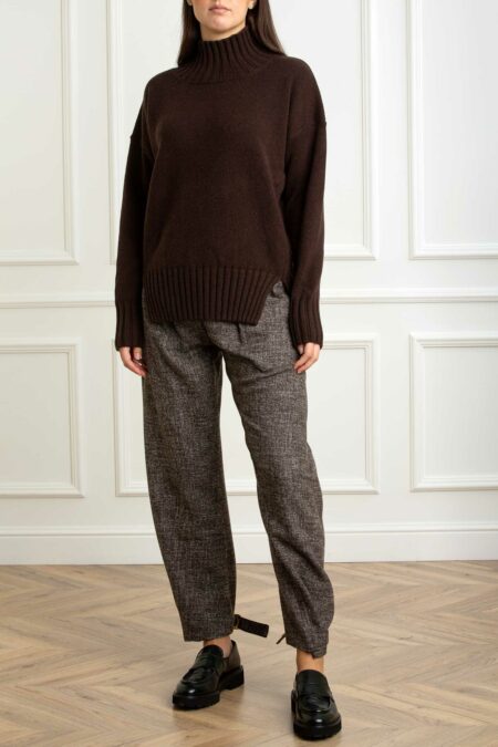 MATHILDE-LUPETTONE C/SPACCHI CASHMERE-PRI84194 MORO 42