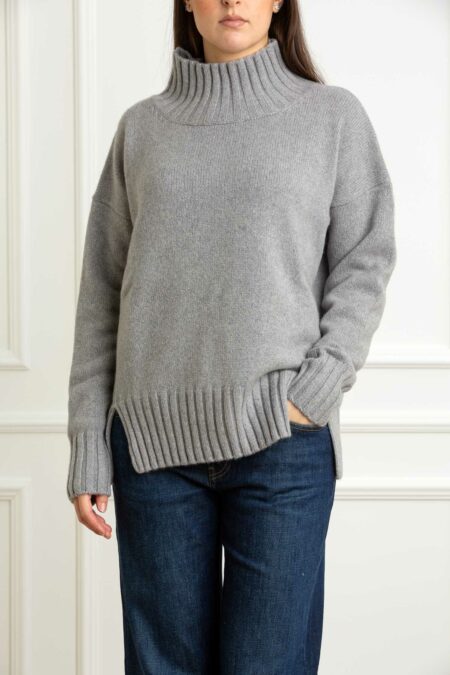 MATHILDE-LUPETTONE C/SPACCHI CASHMERE-PRI84194 PERLA 42