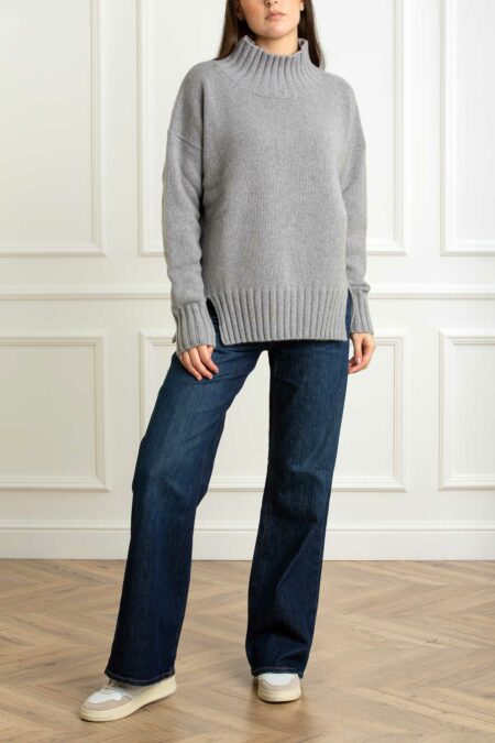 MATHILDE-LUPETTONE C/SPACCHI CASHMERE-PRI84194 PERLA 42