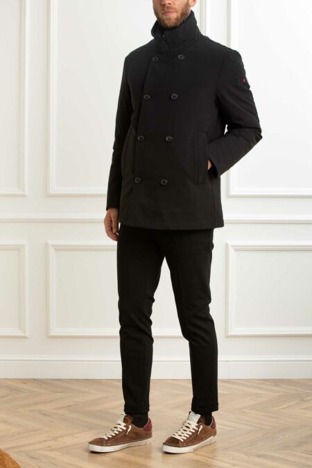 PEUTEREY-GIACCA DOPPIO PETTO IN TESSUTO RICICLATO-PYMILITAOTJ01 NERO XS