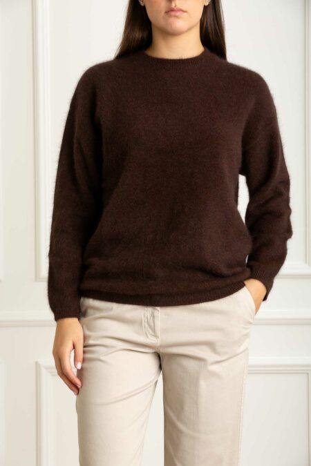 QUILISIA-MAGLIA GIRO BABY VOLPE-QUWA2572 MARRONE 42