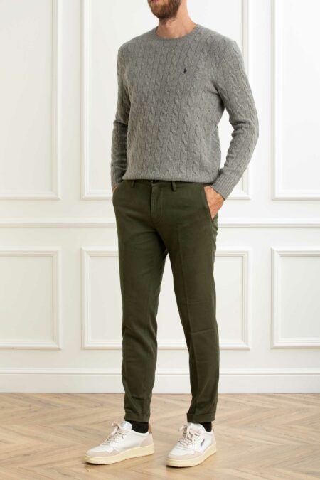 RE-HASH-PANTAL.MUCHA CHINOS C/RISVOLTO-RHP249JM2417 VERDEMIL 42