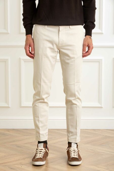 RE-HASH-PANTAL.MUCHA CHINOS C/RISVOLTO-RHP249JM2417 WHITE 35