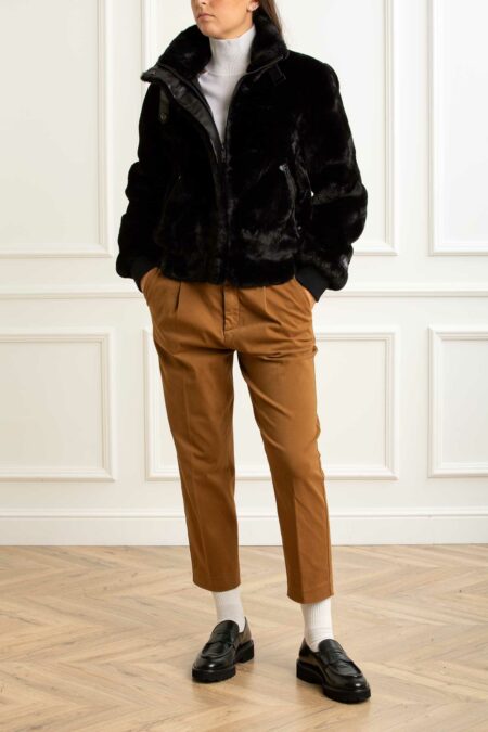 RINO PELLE-ECOPELLICCIA CORTA-RINAMBRAA25 BLACK 42