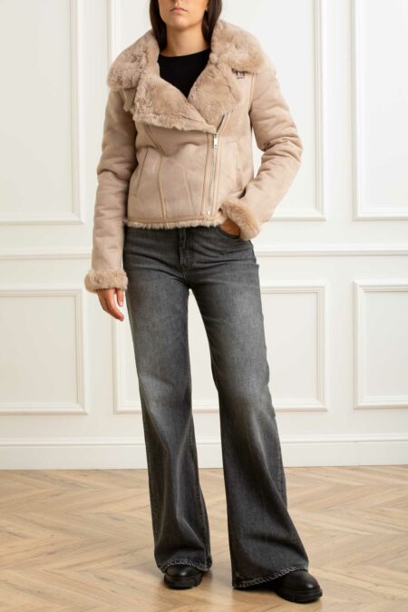 RINO PELLE-ECOMONTONE SLIM CORTO-RINBACIAA25 OAT 46