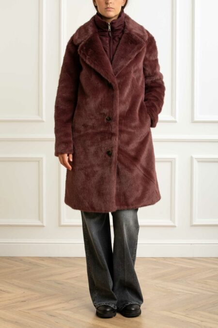 RINO PELLE-ECOPELLICCIA LUNGA-RINGEESJE CHOCOLATE 42