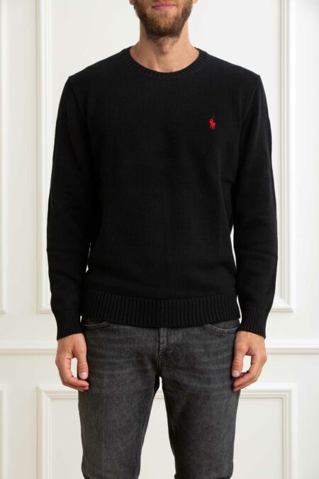RALPH LAUREN-MAGLIA GIROC.LSCNPP7GG-LONG SLEEVE-SWEATER-RL810846A5 BLACK L
