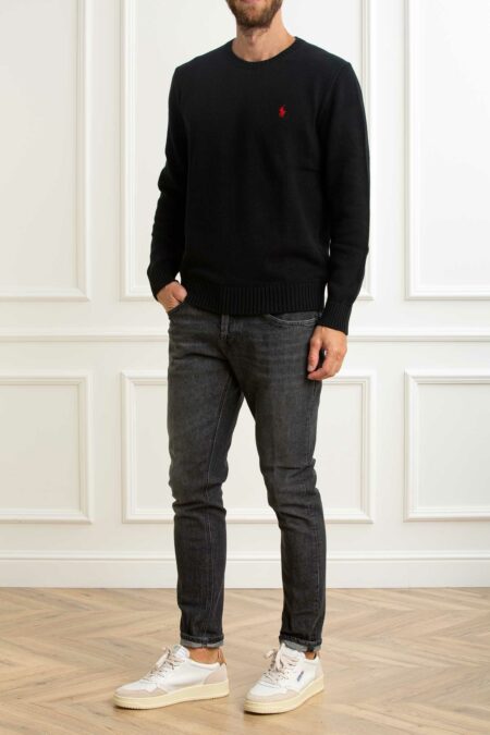 RALPH LAUREN-MAGLIA GIROC.LSCNPP7GG-LONG SLEEVE-SWEATER-RL810846A5 BLACK L
