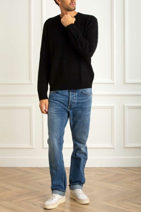 RALPH LAUREN-MAGLIA GIROC. TRECCIA LSCABLECNPP-LONG SLEEVE-PULLOVER-RL876762A5 BLACK XXL