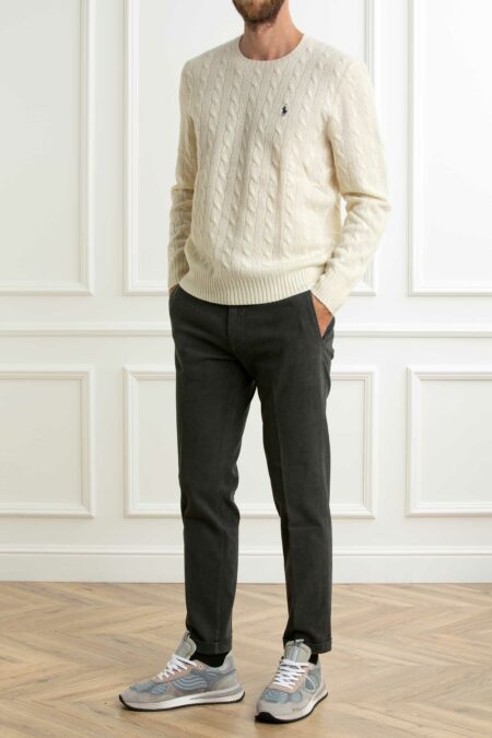 RALPH LAUREN-MAGLIA GIROC. TRECCIA LSCABLECNPP-LONG SLEEVE-PULLOVER-RL876762A5 CREAM XL