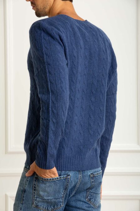 RALPH LAUREN-MAGLIA GIROC. TRECCIA LSCABLECNPP-LONG SLEEVE-PULLOVER-RL876762A5 NAVY XXL