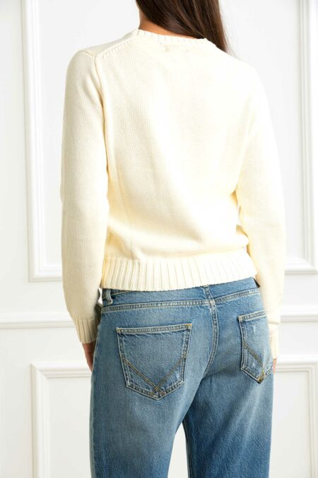 RALPH LAUREN-MAGLIA STAMPA LONG SLEEVE-RL896939A25 CREAM XS