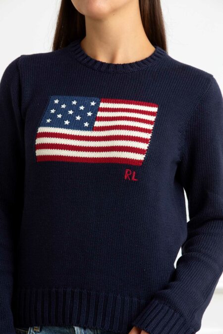 RALPH LAUREN-MAGLIA STAMPA LONG SLEEVE-RL896939A25 NAVY S