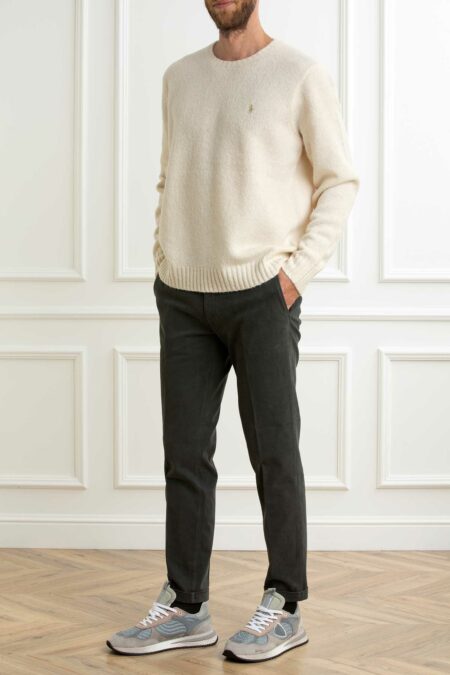 RALPH LAUREN-MAGLIA GIROC. LSCN-LONG SLEEVE-PULLOVER-RL918805 CREAM XL