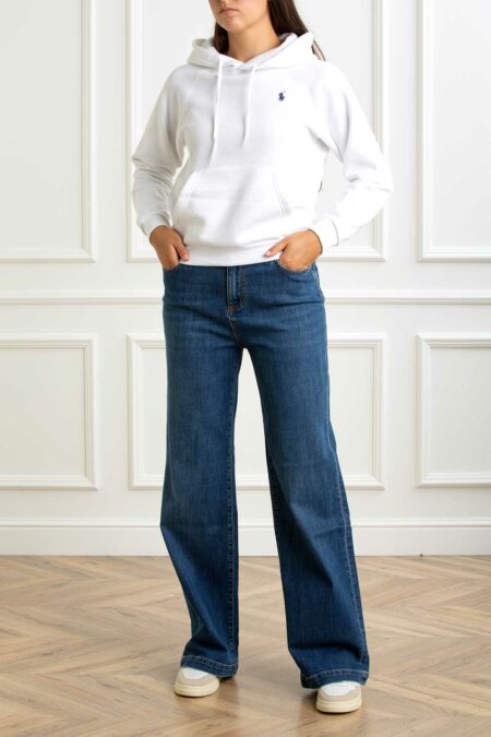 RALPH LAUREN-FELPA CAPPUCCIO LONG SLEEVESWEATSHIRT-RL943007A25 WHITE XS