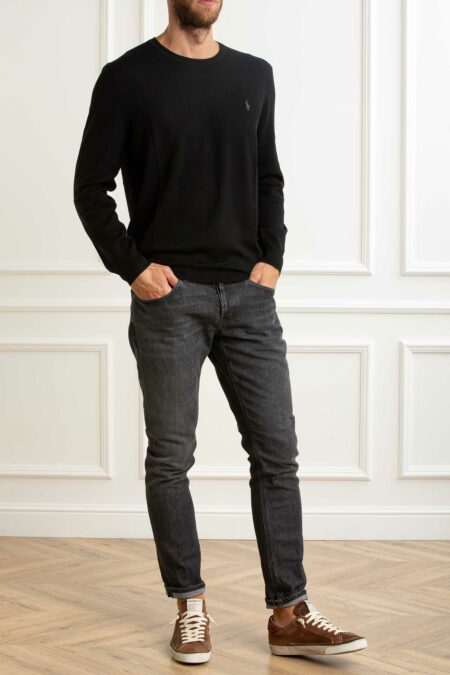 RALPH LAUREN-MAGLIA GIROC. LSSFCNPP-LONG SLEEVE-PULLOVER-RL946143A5 BLACK S