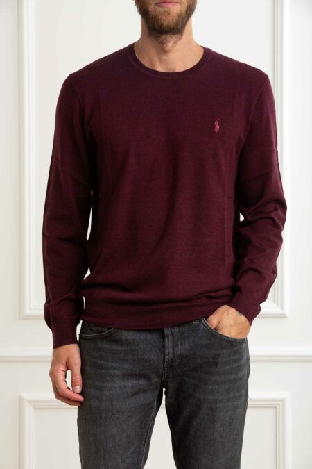 RALPH LAUREN-MAGLIA GIROC. LSSFCNPP-LONG SLEEVE-PULLOVER-RL946143A5 WINE XL