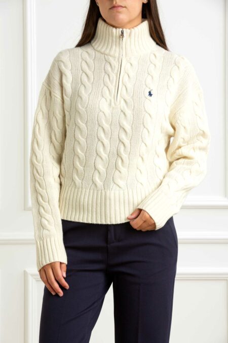 RALPH LAUREN-MAGLIA COLLO APERTO-RL972130 CREAM S