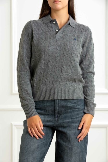 RALPH LAUREN-MAGLIA A POLO DONNA-RL972132 GRIGIO M