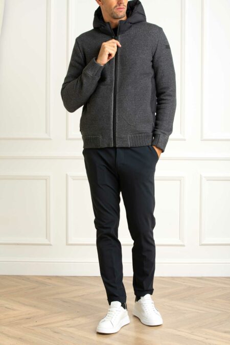 RRD-GIUBBINO WOOLHA DUCK HOOD ZIP SOFT-RRDW25188 BLACK 54