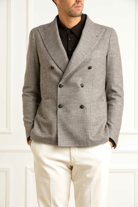 TAGLIATORE-GIACCA LANA SETA COTONE DOPPIO PETTO-TA1SMC20KAIC90044 BEIGE 54