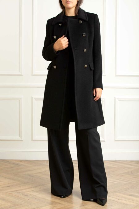 TAGLIATORE-CAPPOTTO DONNA DOPPIO PETTO-TAHENNIE350005 NERO 44