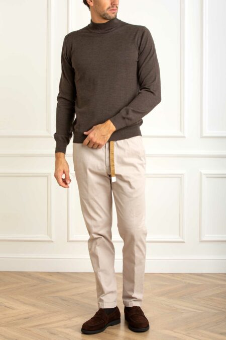 TAGLIATORE-MAGLIA LUPETTO MERINOS-TALIONELGSI2501 MARRONE 48