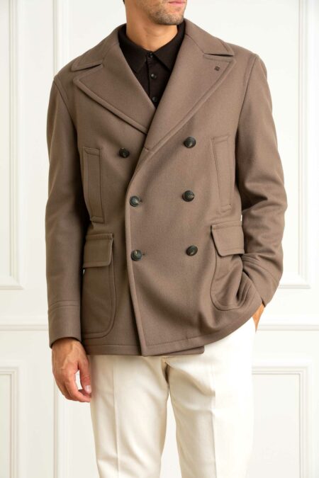 TAGLIATORE-GIACCONE UOMO IN LANA-TASAILINGF770065 TABACCO 52